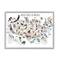 Stupell Industries United States of America Map of Animals Kid's Illustration in Gray Frame Wall Art